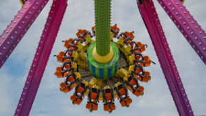 Pendolo ride in motion at Jenkinson's Boardwalk